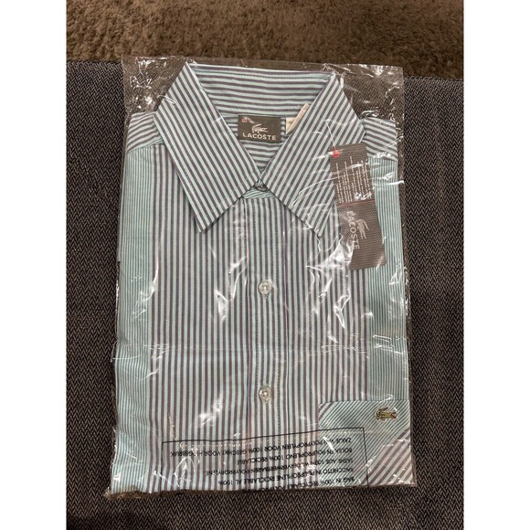 Lacoste Short Sleeve Button Down Men’s Dress Shirt With Pocket Size 38 NWT! - Picture 1 of 3